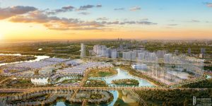 Cảnh quan công viên trung tâm và tầm view từ căn hộ tầng cao Vinhomes SaiGon Park