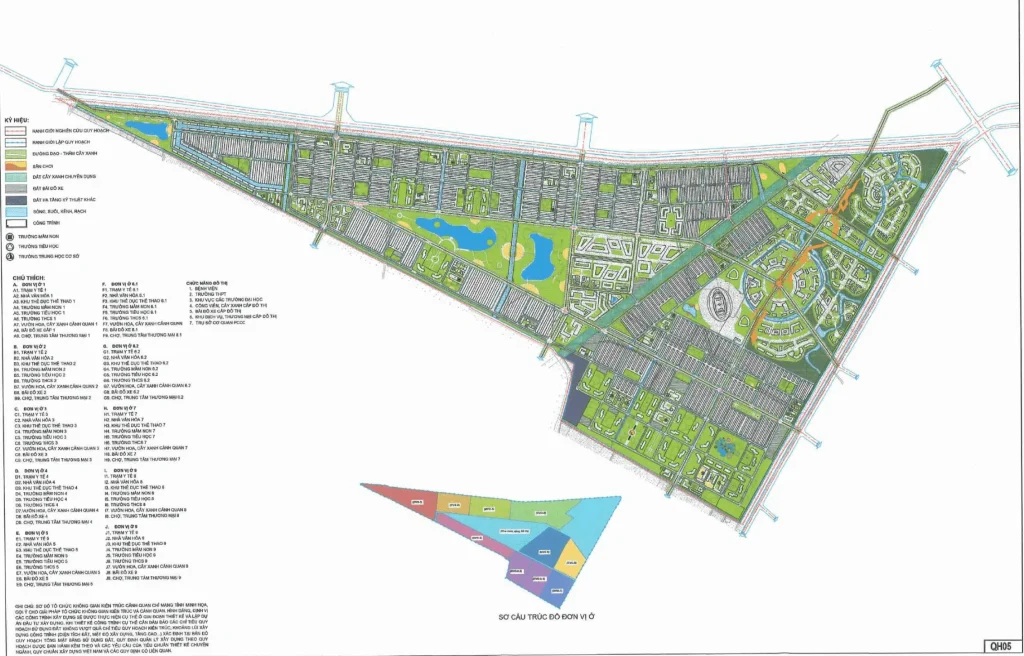 Cảnh quan nội khu căn hộ Vinhomes Sai Gon Park với kênh Xáng và cây xanh