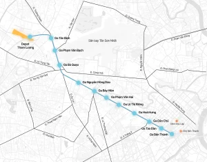 Bản đồ Metro số 2 Bến Thành - Tham Lương kết nối Vinhomes Sai Gon Park với trung tâm TP.HCM bằng giao thông công cộng hiện đại