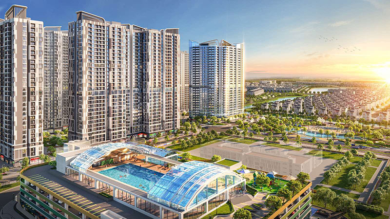 Phối cảnh tổng thể 24 tòa căn hộ chung cư cao tầng Vinhomes Sai Gon Park