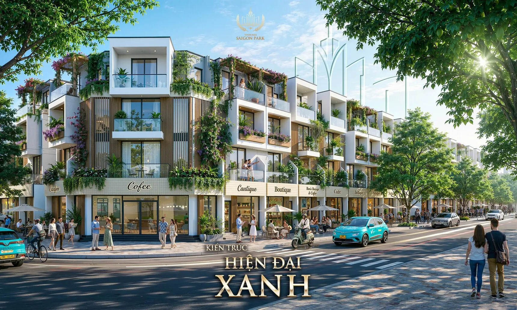 Nhà phố liền kề Mẫu nhà hiện đại xanh