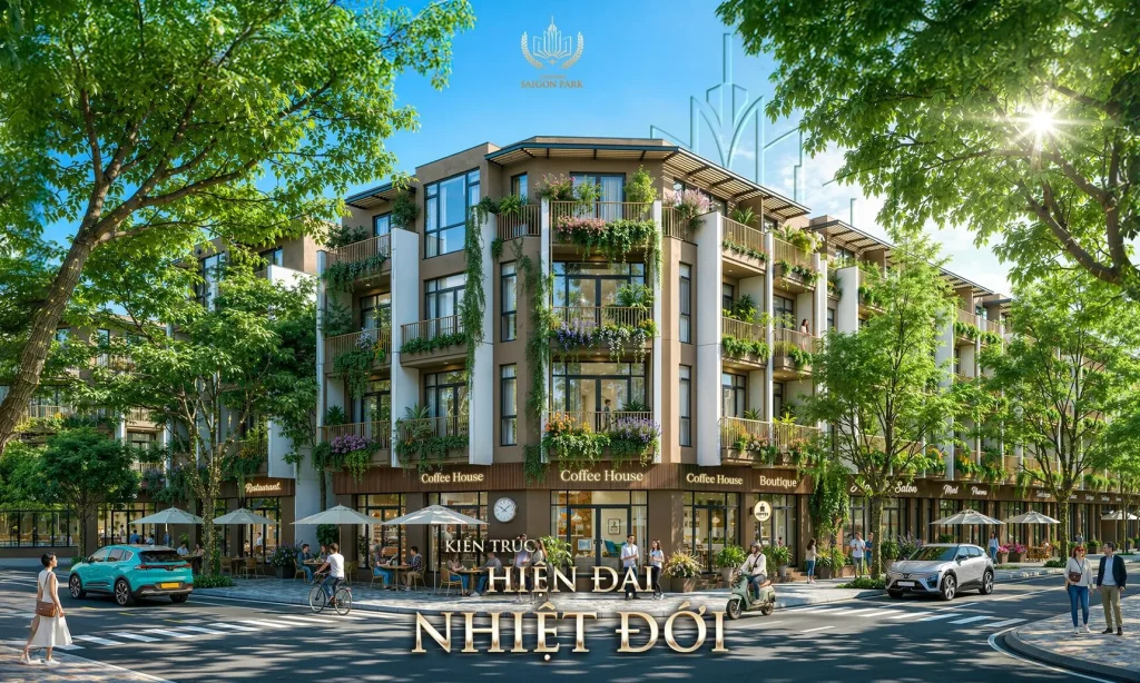 Nhà phố liền kề Mẫu nhà hiện đại nhiệt đới