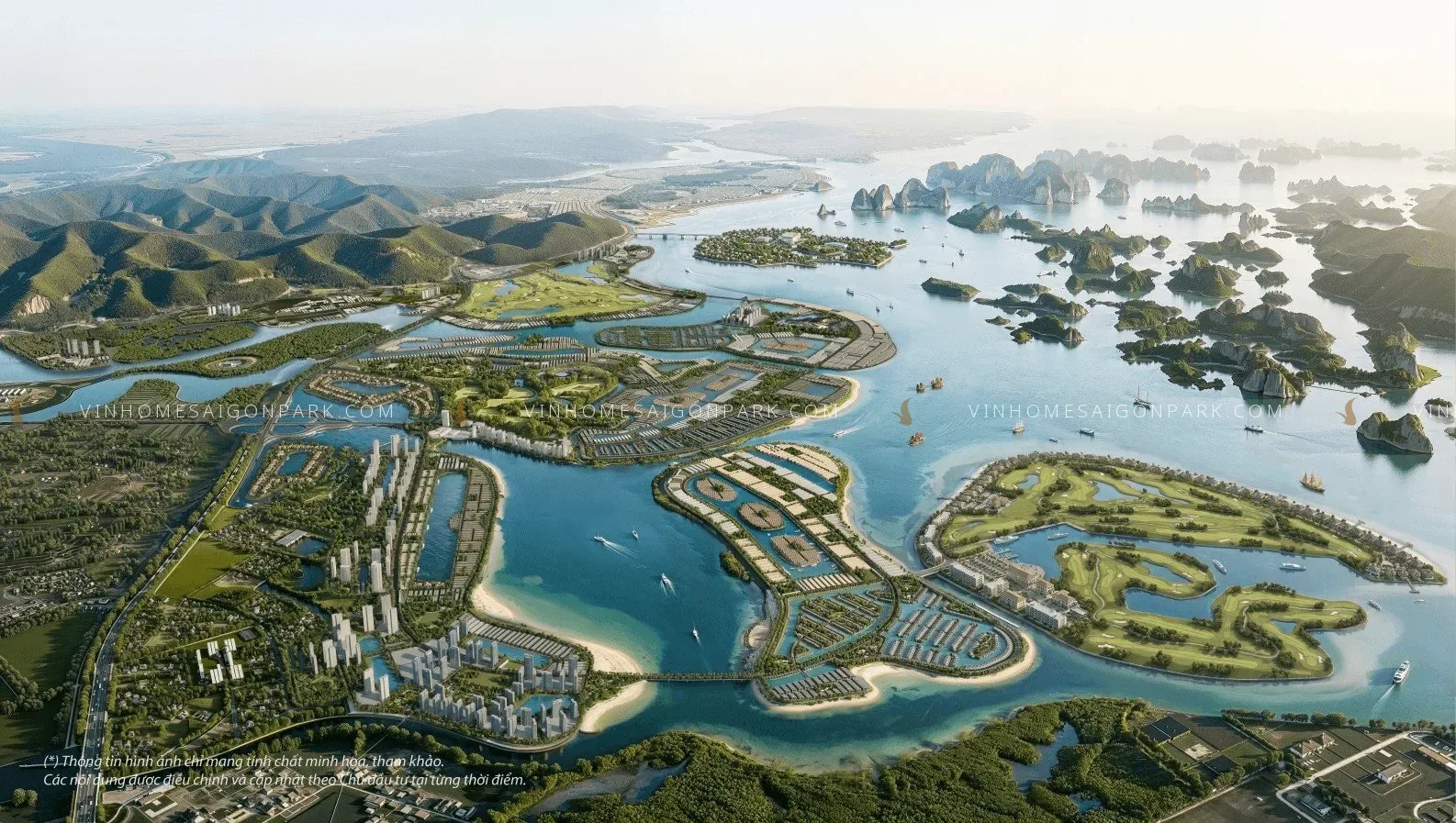 Phối cảnh tổng thể đại đô thị biển Vinhomes Global Gate Hạ Long quy mô hơn 6.200 ha